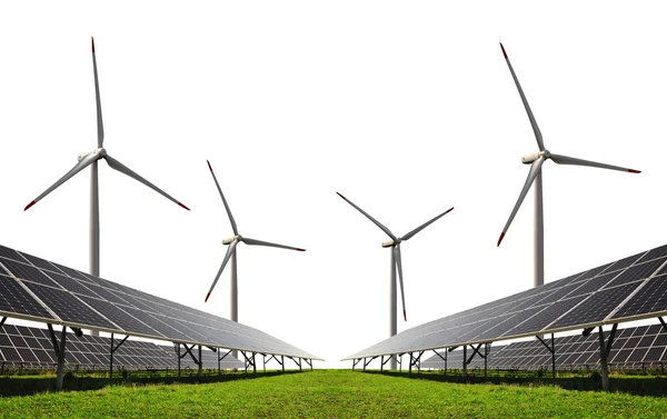 Solar energy panels with wind turbines