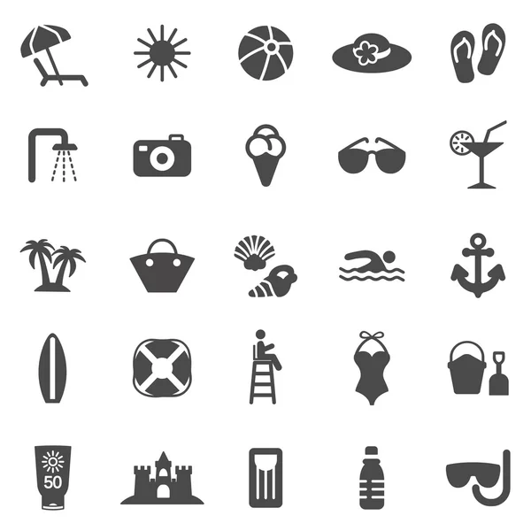 Beach black icons