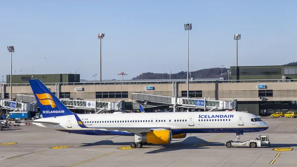 ZURICH, SWITZERLAND, on MARCH 26, 2016. Service of planes at the airport of Zurich. View from a survey terrace of the airport.