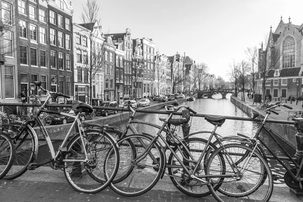 AMSTERDAM, NETHERLANDS on MARCH 27, 2016. City landscape. The bicycle parking