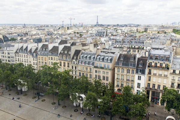 PARIS, FRANCE, on JULY 6, 2016. City panorama. View from survey gallery of the Centre Georges Pompidou