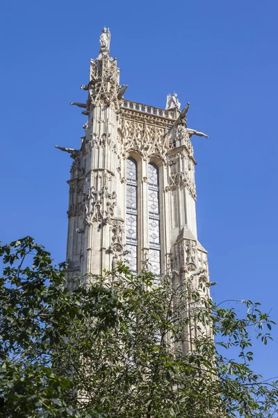 PARIS, FRANCE, on JULY 7, 2016. Tower Seong-Jacques (fr. Tour Saint-Jacques) - one of historical sights. It is constructed in 1523 in style of late Gothic