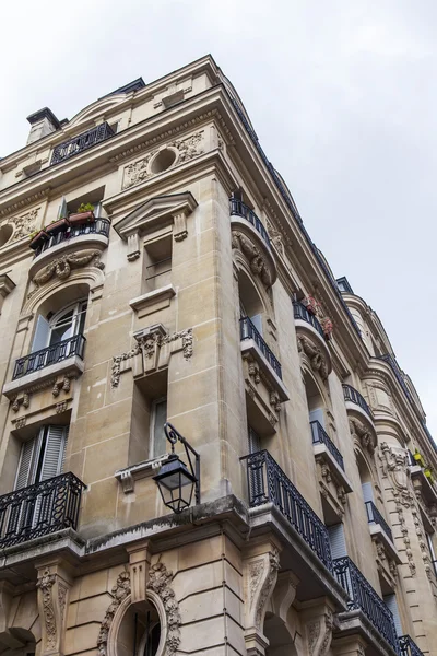 PARIS, FRANCE, on JULY 7, 2016. Typical architectural details of facades of historical building.