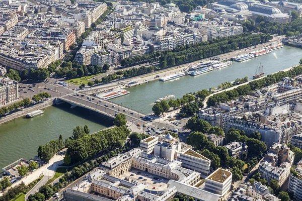 PARIS, FRANCE, on JULY 7, 2016. A view of the city from above from the survey platform of the Eiffel Tower.