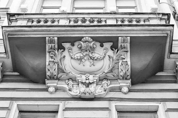 ST. PETERSBURG, RUSSIA, on August 21, 2016. Architectural fragment of a facade of the historical building. Modelled decor