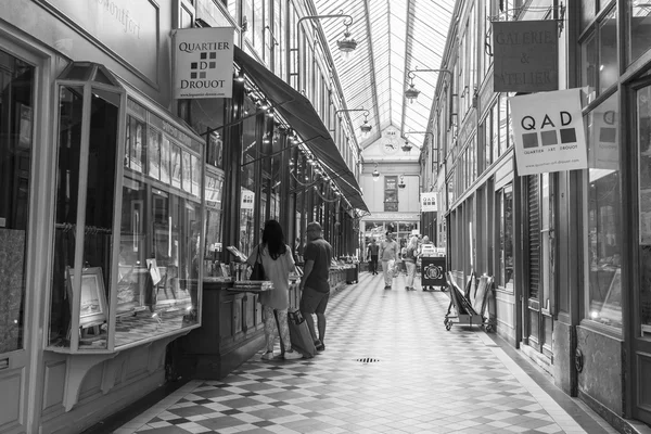 PARIS, FRANCE, on JULY 8, 2016. Interior of a typical Parisian passage. People walk