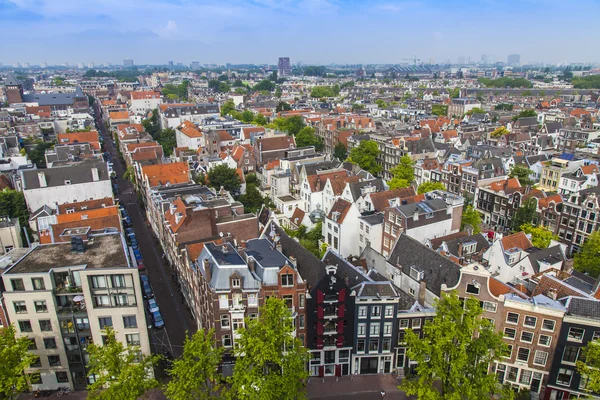 Amsterdam, Netherlands, on July 10, 2014. A view of the city from a survey platform of Westerkerk