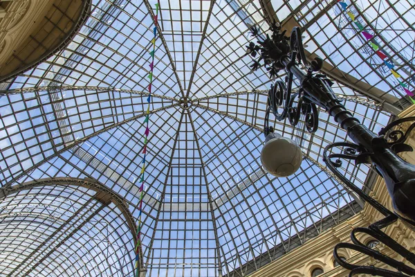 Moscow, Russia, on September 9, 2014. Glass roof in GUM Shop on Red Square