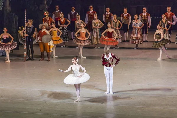 St. Petersburg, Russia, on November 2, 2014. Maryinsky Theater. Ballet dancers stepped on the stage after the end of a performance Don Quixote