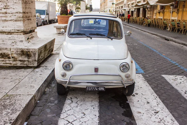 Rome, Italy, on February 24, 2010. The vintage car of the Italian production on the city street