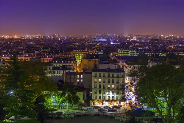 Paris, France, on May 4, 2013. A view of the night city from a survey platform on the hill Montmartre