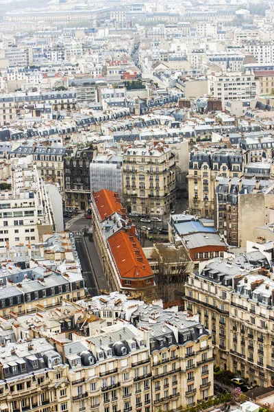 Paris, France, on March 27, 2011. A city landscape from height of bird's flight. A view from a survey platform on the Eiffel Tower