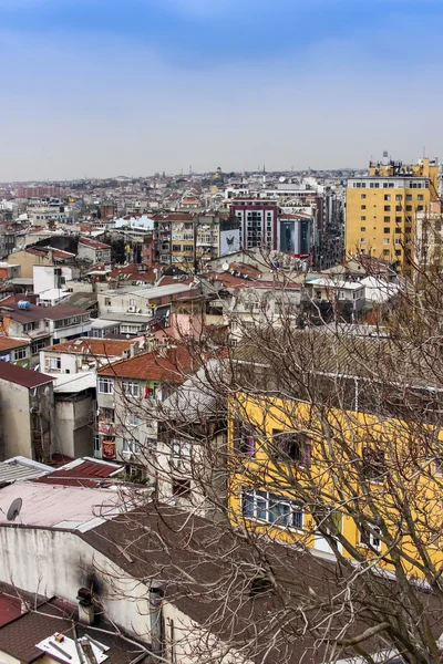 Istanbul, Turkey. April 28, 2011. A view of houses on the bank of the Bosphorus. Urban roofs.