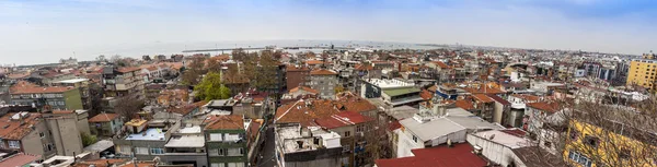 Istanbul, Turkey. April 28, 2011. Landscape of the bank of the Bosphorus. Urban roofs.