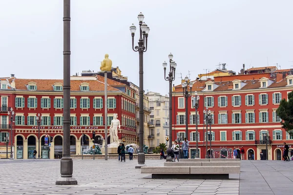 Nice, France, on March 13, 2015. Architectural complex of Victor Massena Square, central square of the city