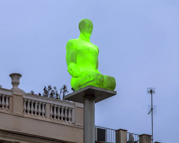 Nice, France, on March 13, 2015. Architectural complex of Victor Massen Square, central square of the city. The shining sculpture, the author to Zhuama Plens