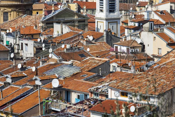 Nice, France, on March 13, 2015. The top view on the old city from Shatto\'s hill