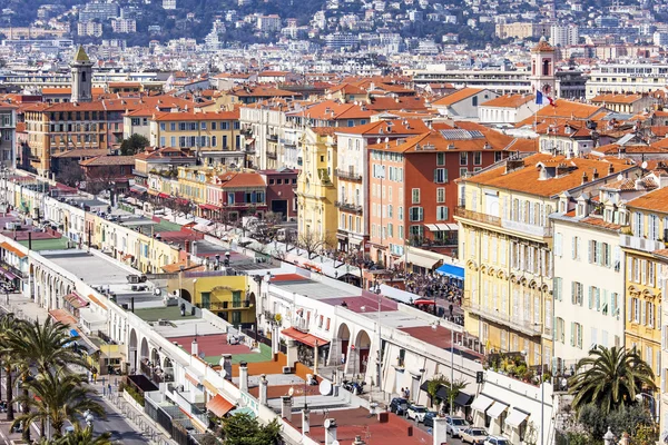 Nice, France, on March 13, 2015. The top view on Promenade des Anglais, one of the most beautiful embankments of Europe