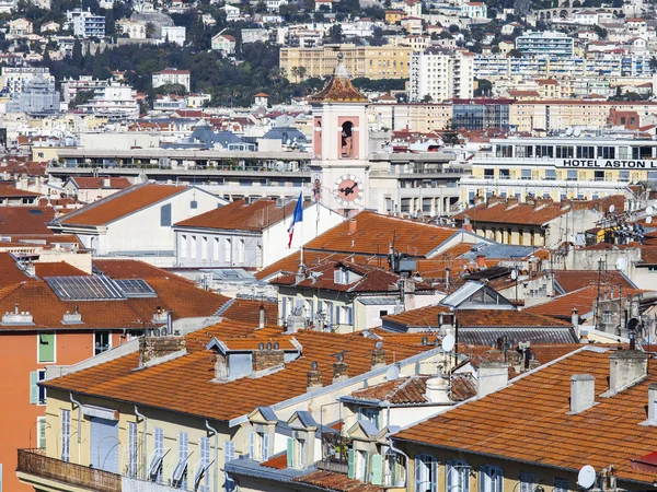 Nice, France, on March 7, 2015. The top view on the old city from Shatto\'s hill