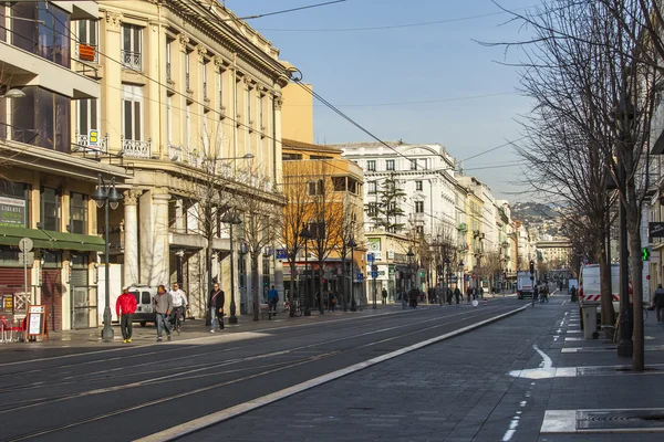 Nice, France, on March 7, 2015. The main city street - Jean Medsen Avenue