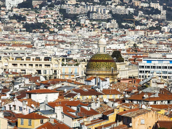 Nice, France, on March 7, 2015. The top view on the old city from Shatto's hill