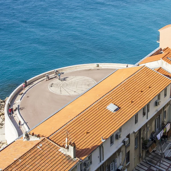 Nice, France, on March 8, 2015. The top view on a house on the seashore