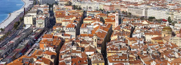Nice, France, on March 13, 2015. The top view on the old city from Shatto\'s hill
