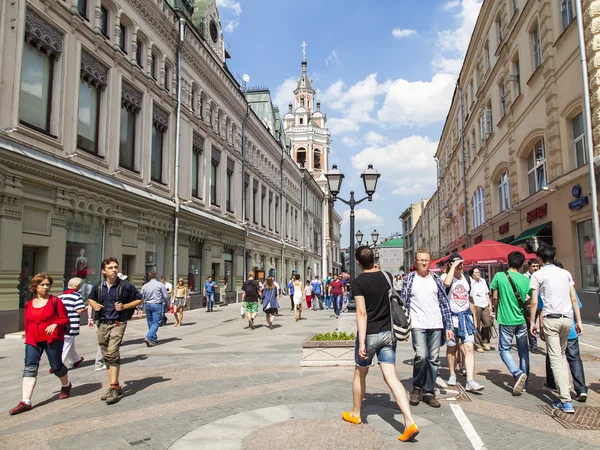 MOSCOW, RUSSIA, on JUNE 24, 2015. City landscape. Nikolskaya Street. Nikolskaya Street is one of the oldest and most beautiful streets of Moscow