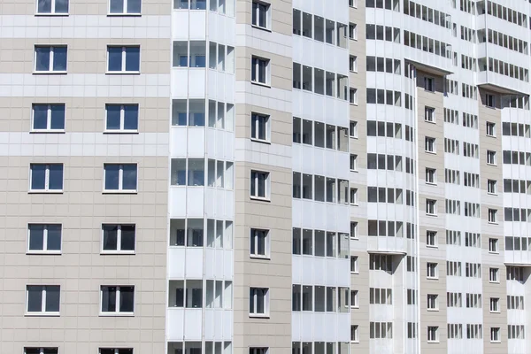 PUSHKINO, RUSSIA, on AUGUST 11, 2015. Fragment of a facade of a new apartment house