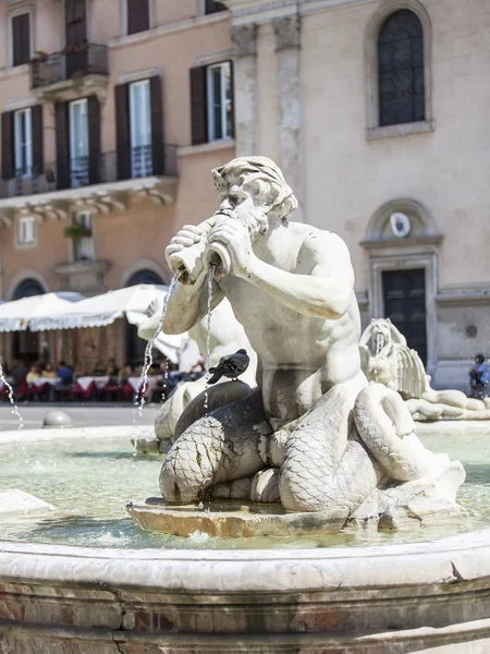 ROME, ITALY, on AUGUST 25, 2015. The sculpture decorating the Fountain on Navon Square