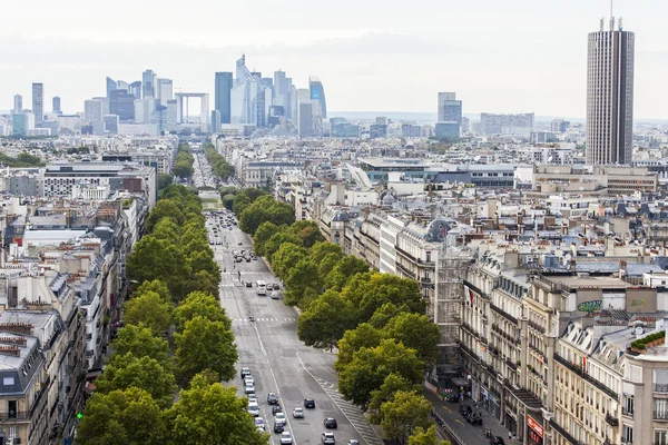 PARIS, FRANCE, on AUGUST 30, 2015. A city panorama from a survey platform on Arc de Triomphe