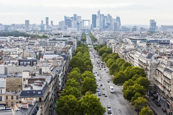 PARIS, FRANCE, on AUGUST 30, 2015. A city panorama from a survey platform on Arc de Triomphe