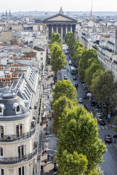 PARIS, FRANCE, on AUGUST 31, 2015. The top view from a survey platform to the city street