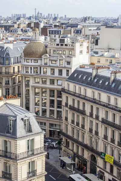 PARIS, FRANCE, on AUGUST 31, 2015. The top view from a survey platform on roofs of Paris