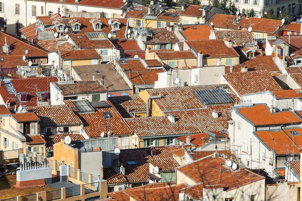 NICE, FRANCE - on JANUARY 7, 2016. The top view on the old city from Shatto's hill