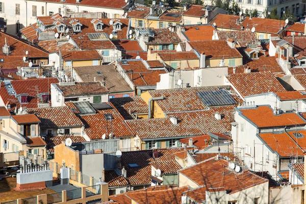 NICE, FRANCE - on JANUARY 7, 2016. The top view on the old city from Shatto\'s hill