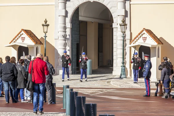MONTE-CARLO, MONACO, on JANUARY 10, 2016. A guard of honor at the palace of the Prince of Monaco