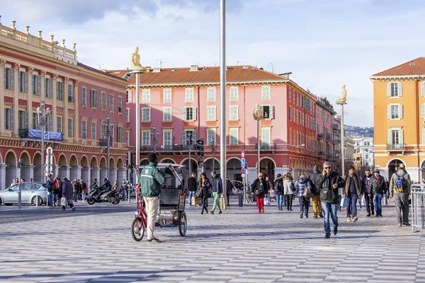 NICE, FRANCE, on JANUARY 13, 2016. City landscape. Architectural complex of Massen Square