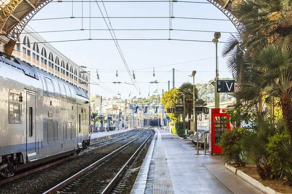 NICE, FRANCE - on JANUARY 11, 2016. The platform of the city station