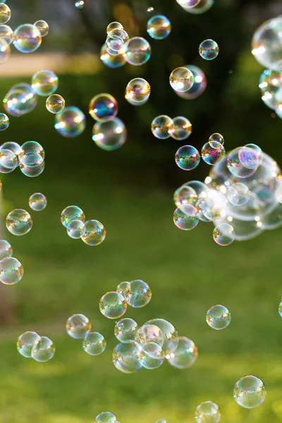 Soap bubbles from blower