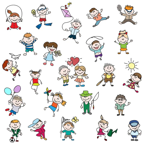 Childrens drawings of doodle people