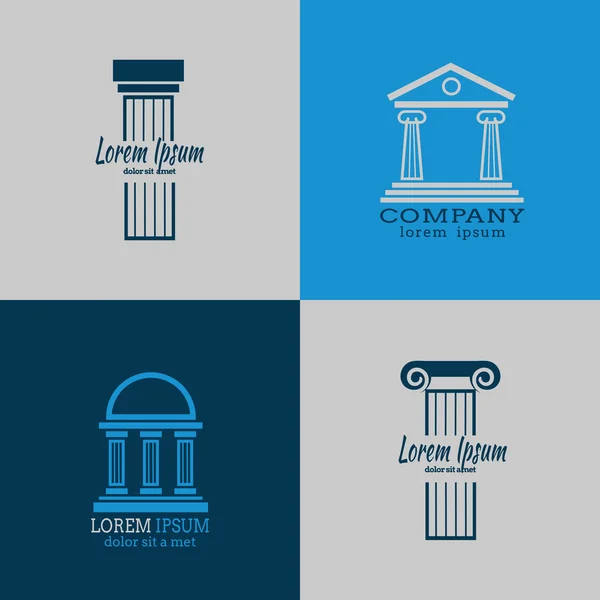 Architectural vector logo templates with columns