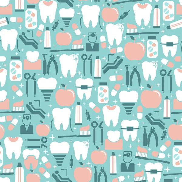 Dental Care Graphics on Blue Background