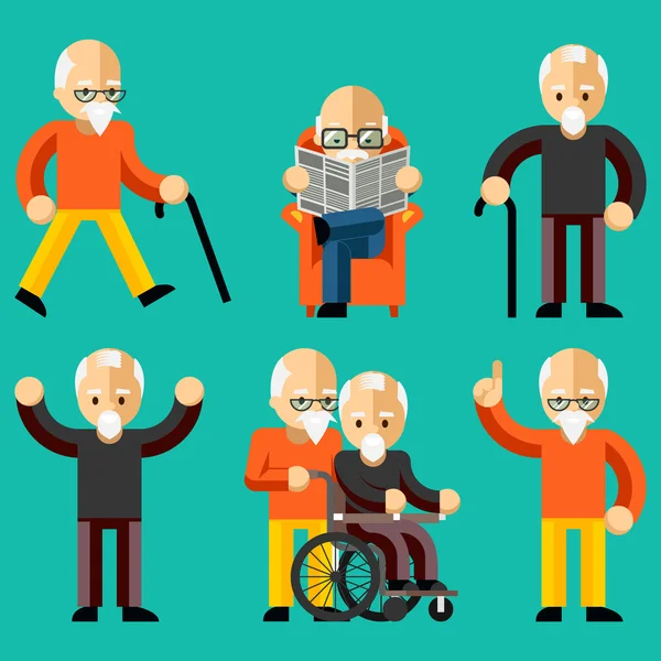 Older people. Elderly activity, elderly care, comfort and communication in old age