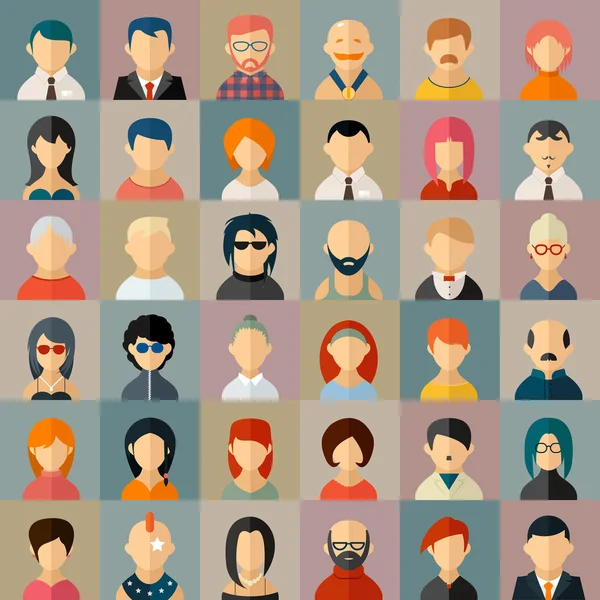 Flat people character avatar icons