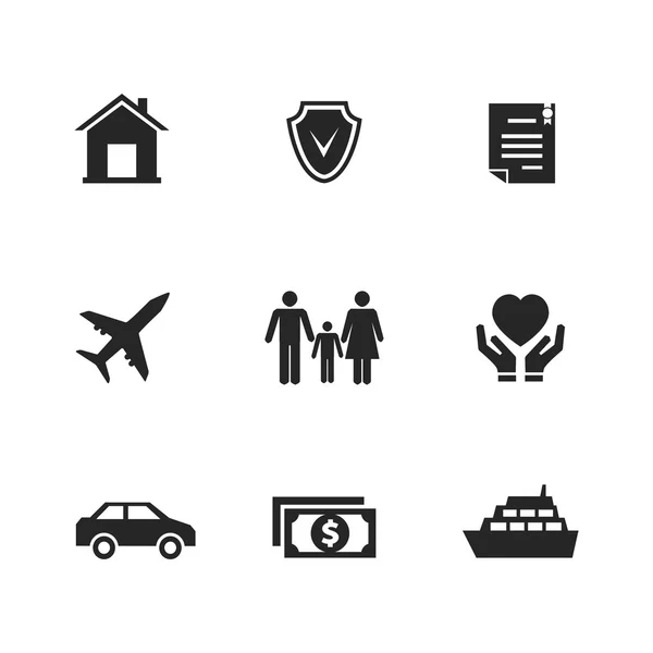 Vector insurance icons with hands