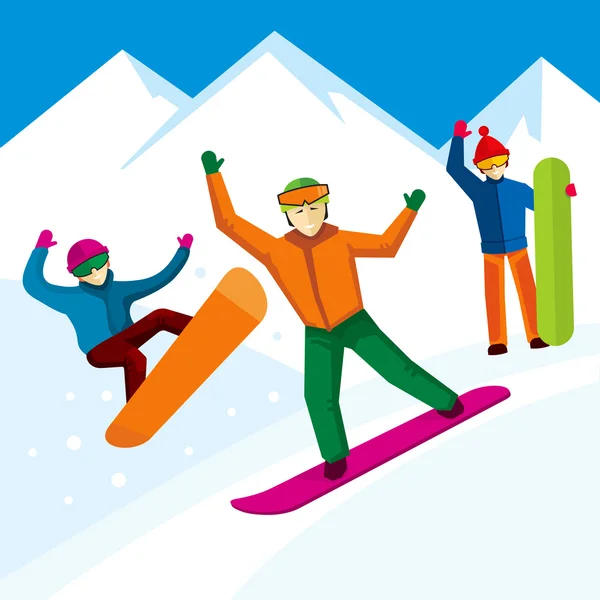 Snowboarder vector character in flat style