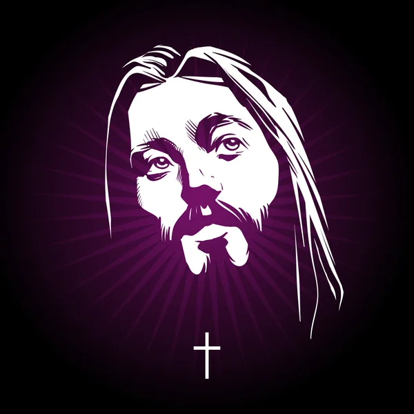 Jesus face. Vector portrait