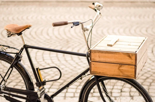Bicycle with Wooden Basket