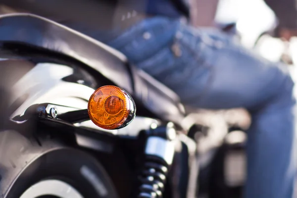 Round yellow motorcycle turning signal